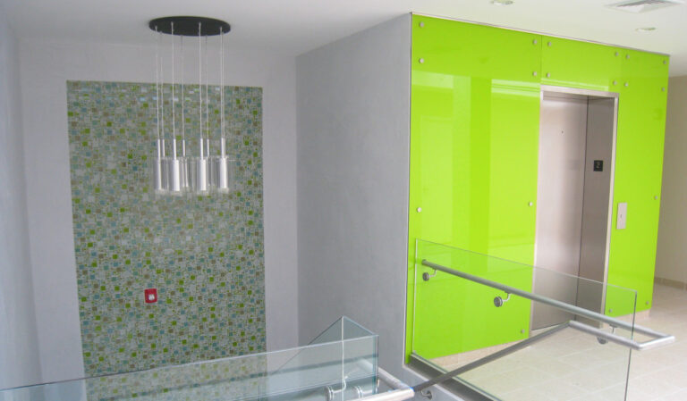 Glass Mosaic Tiles, Stainless Steel Handrails