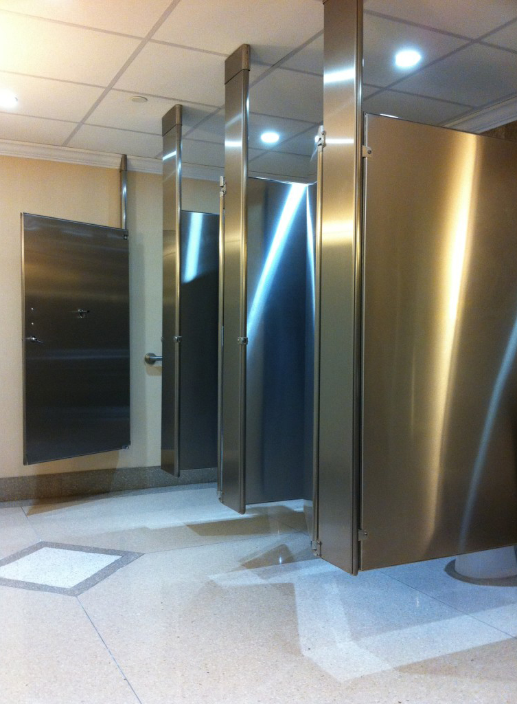 Ceiling Anchored Stainless Steel Toilet Partitions