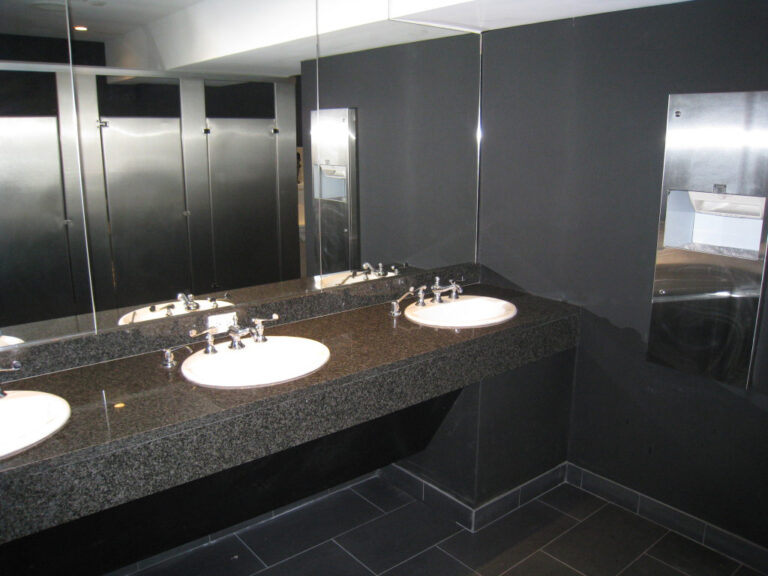 Floor Mounted Overhead Braced, Embossed Diamond Finish, Stainless Steel Toilet Partitions