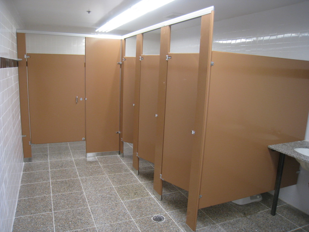 Floor Mounted Overhead Braced, Powder Coated Toilet Partitions