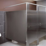 Restroom with Stainless Partitions