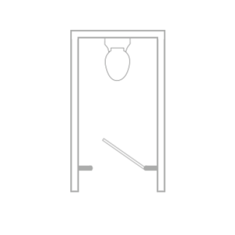 Stainless Steel Toilet Partitions Overhead Braced – 1 stall between walls Non ADA - Image 4