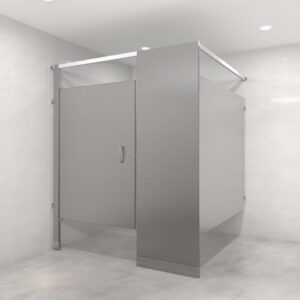 Stainless Steel Toilet Partitions Overhead Braced – 1 stall Corner Left Non ADA