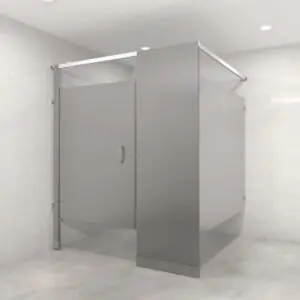 Stainless Steel Toilet Partitions Overhead Braced – 1 stall Corner Left Non ADA